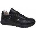 Кеди жіночі шкіряні чорні перфорація - 2306 black perforation