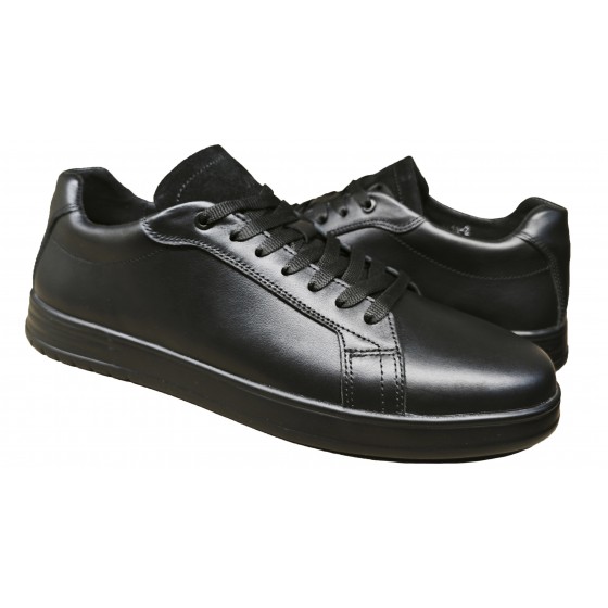 Кед чоловічий шкіряний - 2614 black front Кед чоловічий шкіряний - 2614 black front