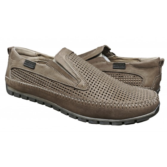 Мокасины мужские кожаные - 2618 late mustang perforation