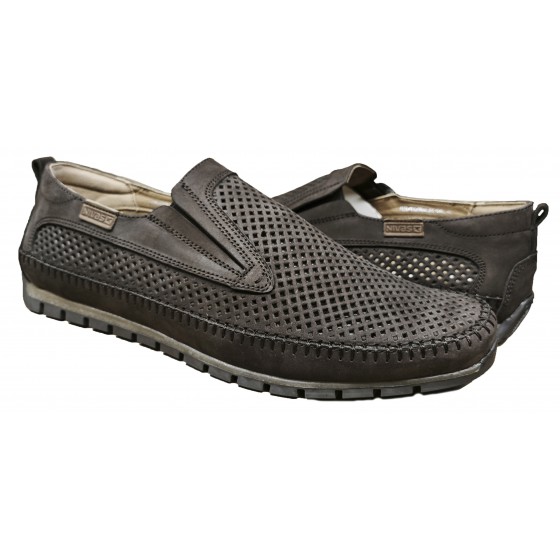 Мокасин чоловічий шкіряний - 2618 brown mustang perforation