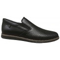 Мокасин чоловічий шкіряний - 2505 black perforated front Мокасин чоловічий шкіряний - 2505 black perforated front