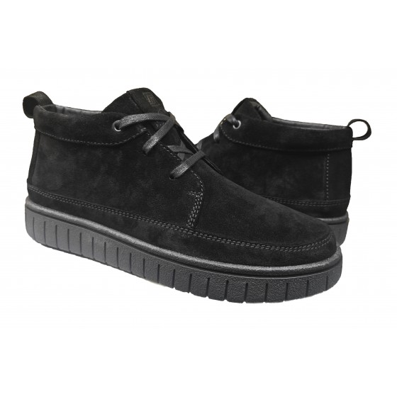 Черевики зимові чоловічі  - 2652, black suede