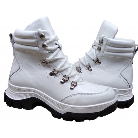 Черевики жіночі шкіряні білі - 24 white