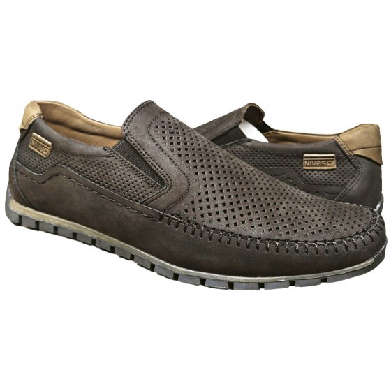 Мокасини чоловічі шкіряні перфорація - 2402 brown perforation Мокасини чоловічі шкіряні перфорація - 2402 brown perforation