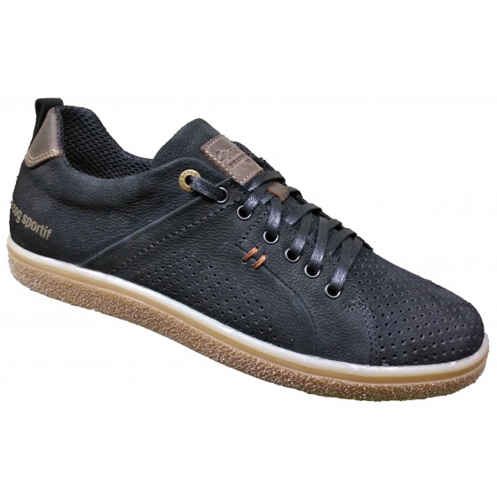 Туфлі чоловічі шкіряні чорний нубук перфорація - A-9 black nubuck perforation Туфлі чоловічі шкіряні чорний нубук перфорація - A-9 black nubuck perforation