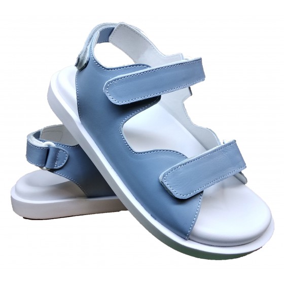 Сандалії жіночі шкіряні блакитні - M-28 leather blue