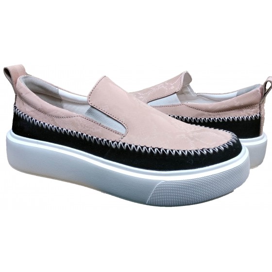 Сліпони жіночий чорний замш з рептилією - M-21 suede leather + reptile